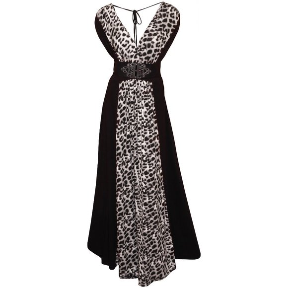 Black White Gray Long Funfash Dress Plus Size - Picture 4 of 5